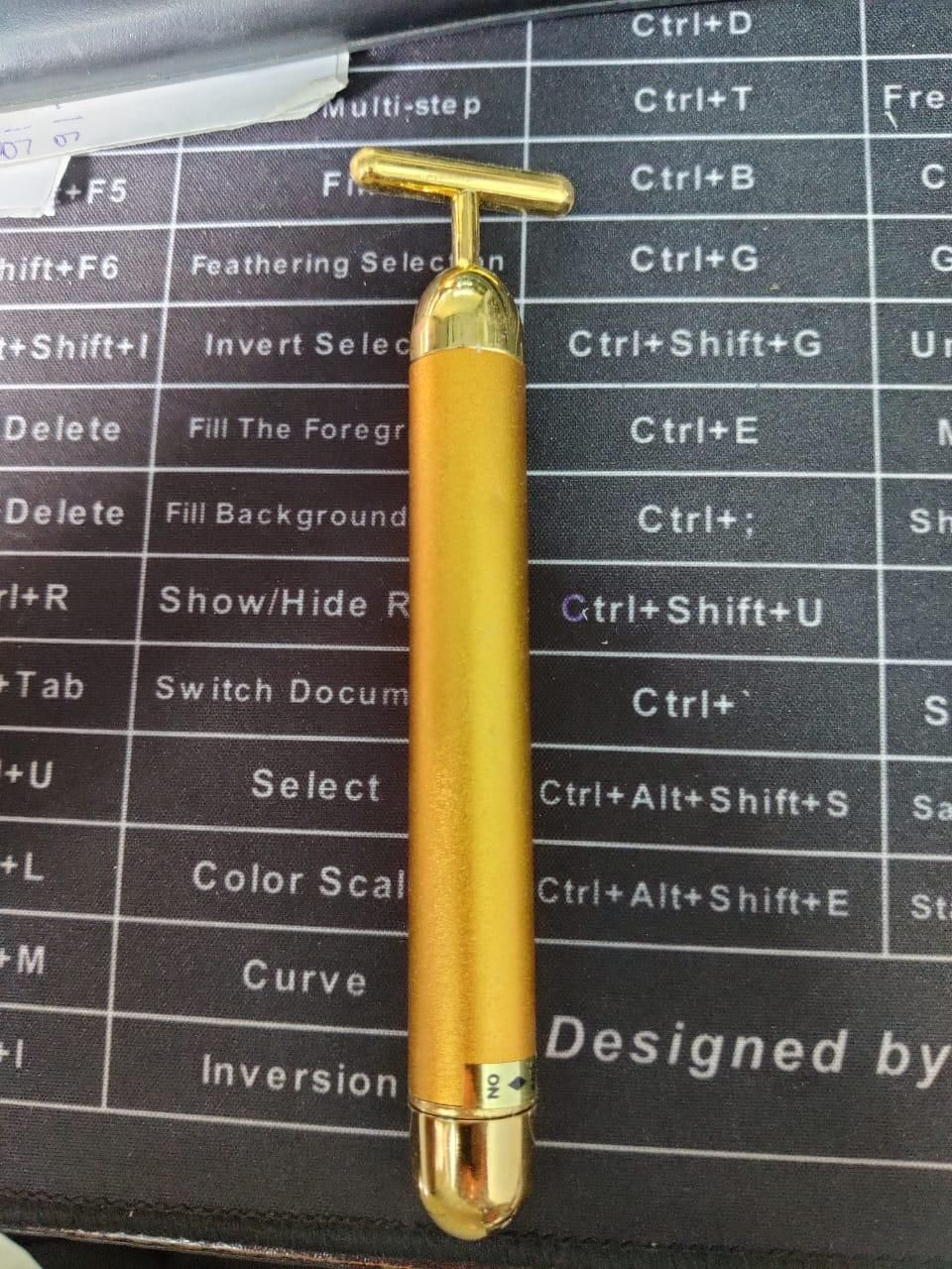 24K Gold Energy Beauty Bar Electric Facial Massage Roller